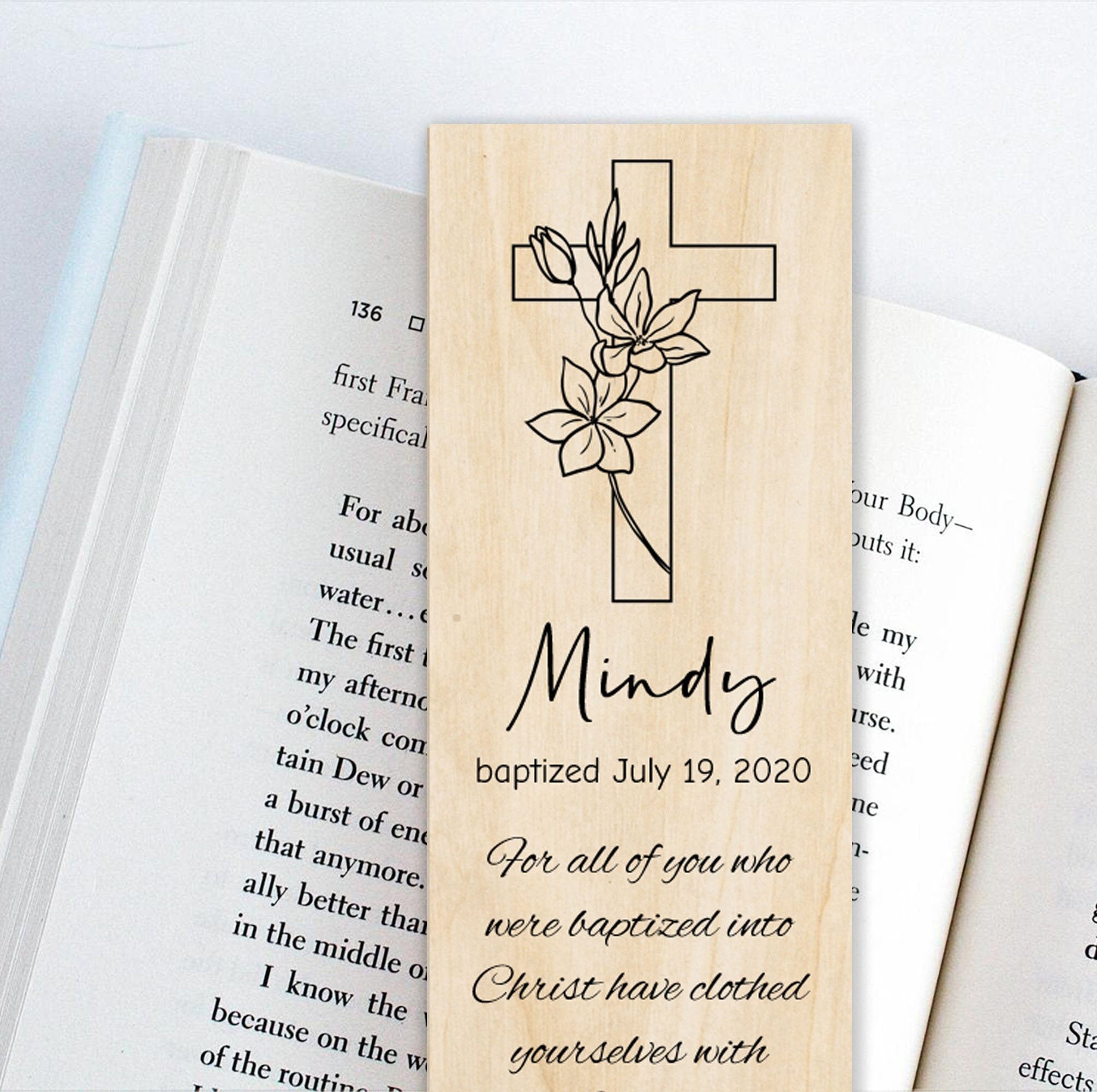 A Unique Baptism Gift - Natural Wood Bookmark – Olive Press Co